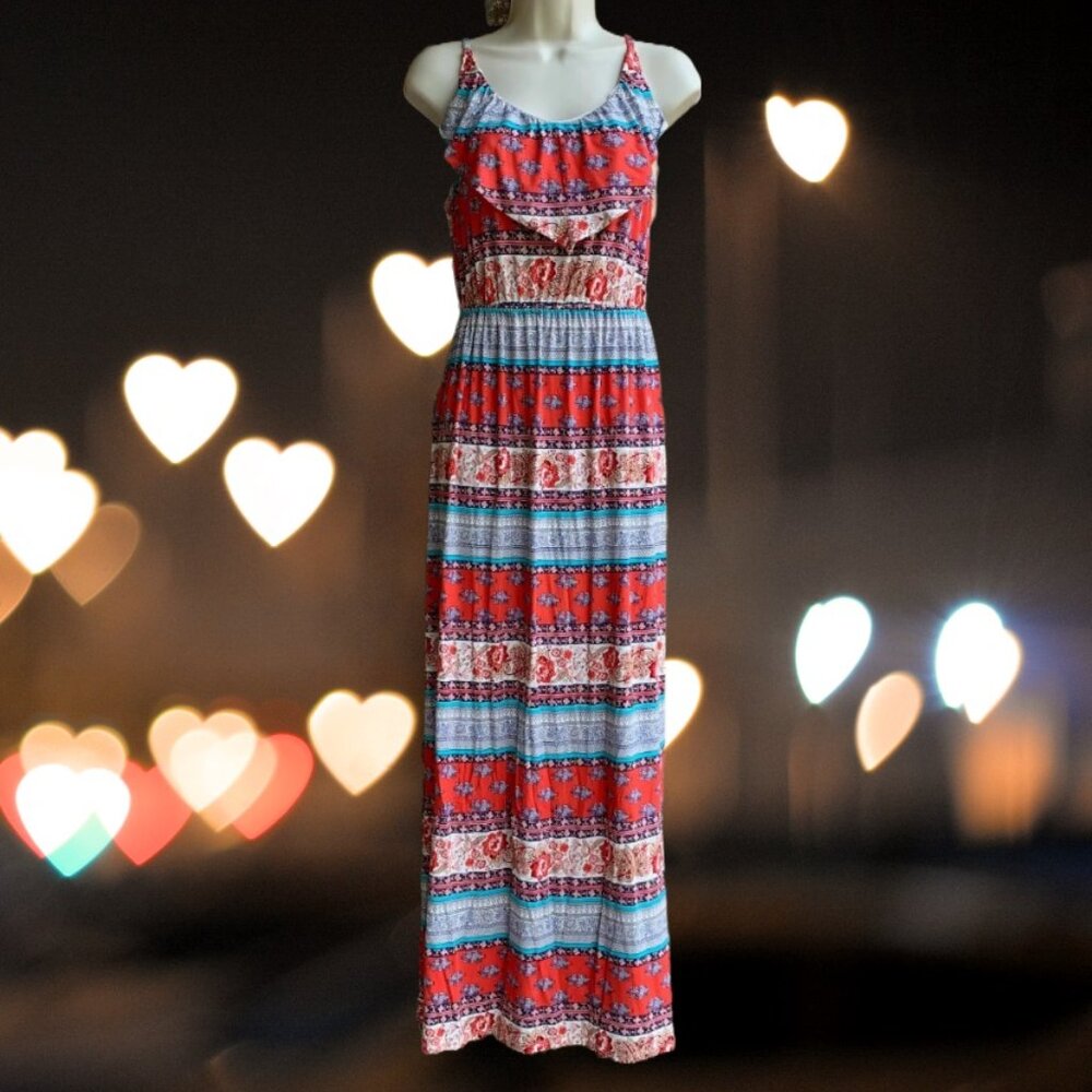 Cato Women's Spaghetti Straps Summer Maxi Dress Size S